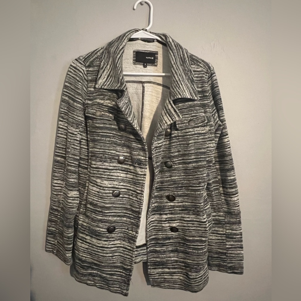 Hurley Black and Gray Women's Trench Coat